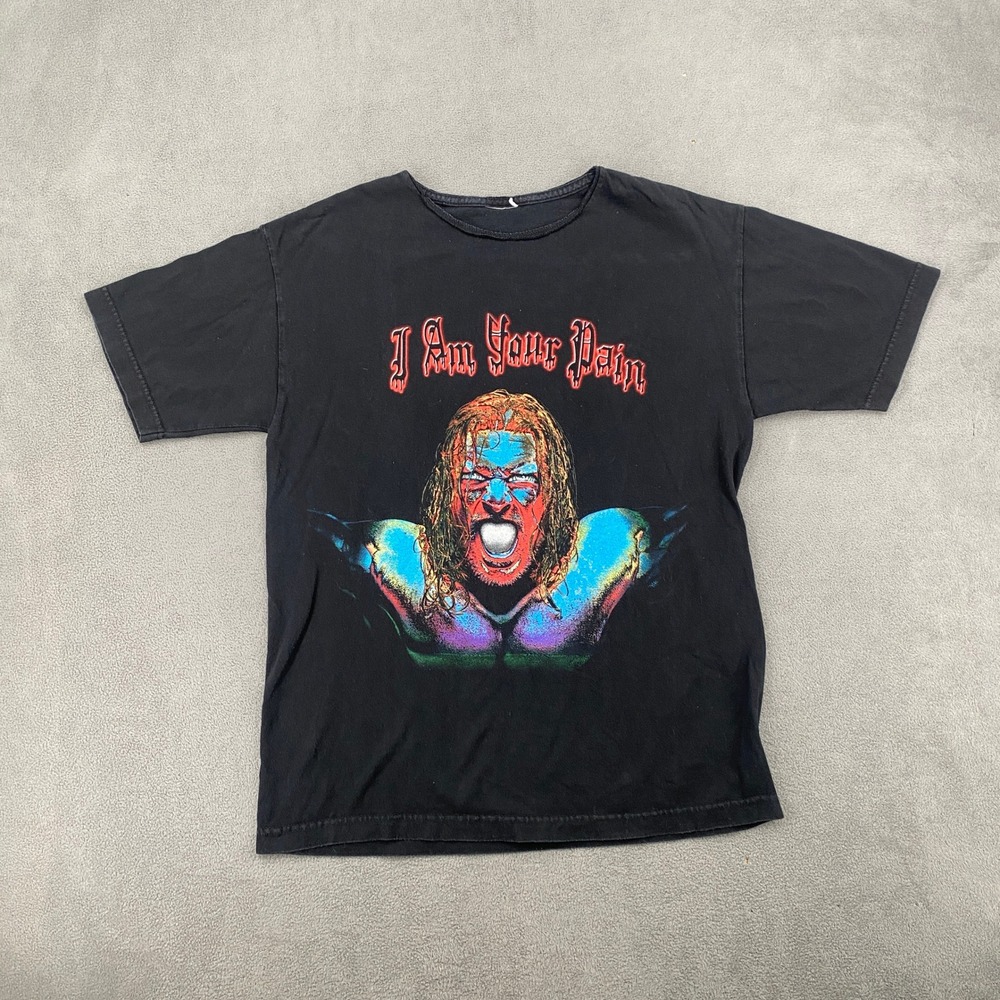 Vintage WWE Triple H I Am Your Pain Graphic T-Shirt Black XL Wrestling Tee